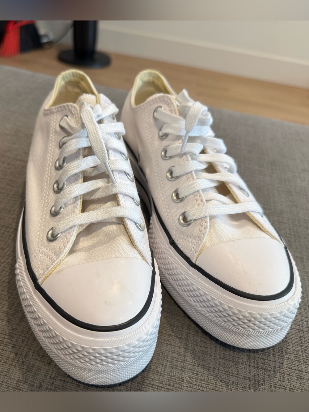 Converse White Low-Top Platform Sneakers
